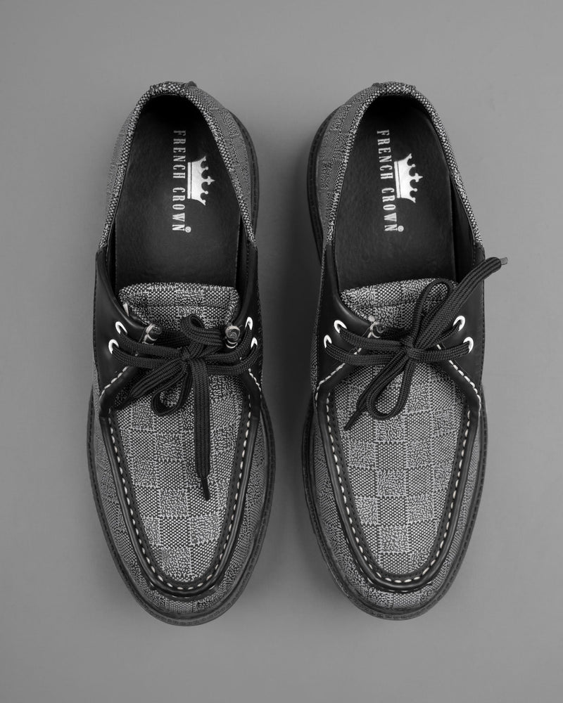 Grey Chessboard Patterned Boat Shoes FT006-6, FT006-7, FT006-8, FT006-9, FT006-10