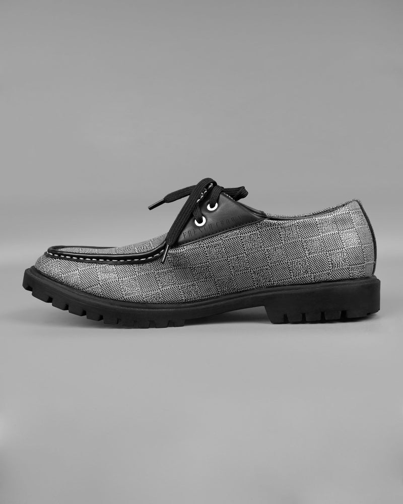 Grey Chessboard Patterned Boat Shoes FT006-6, FT006-7, FT006-8, FT006-9, FT006-10