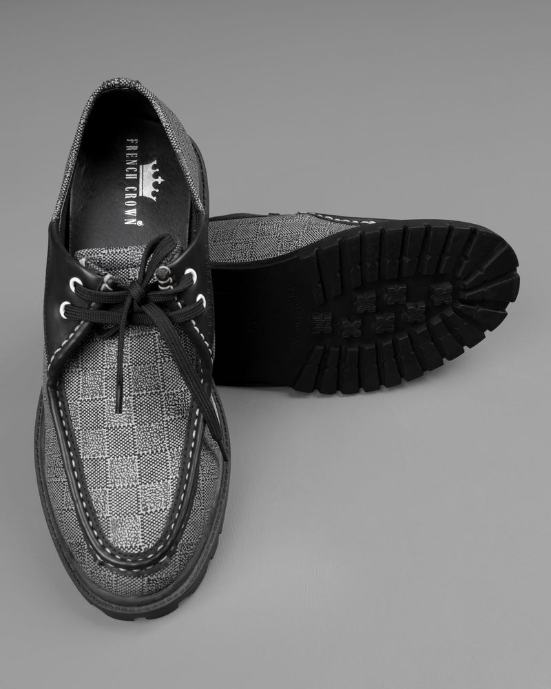 Grey Chessboard Patterned Boat Shoes FT006-6, FT006-7, FT006-8, FT006-9, FT006-10