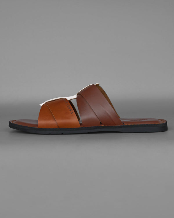 Brown with Tan and white patterned Sliders FT054-6, FT054-7, FT054-8, FT054-9, FT054-10