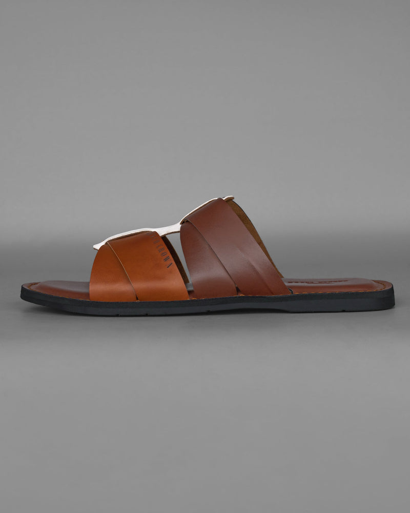 Brown with Tan and white patterned Sliders FT054-6, FT054-7, FT054-8, FT054-9, FT054-10