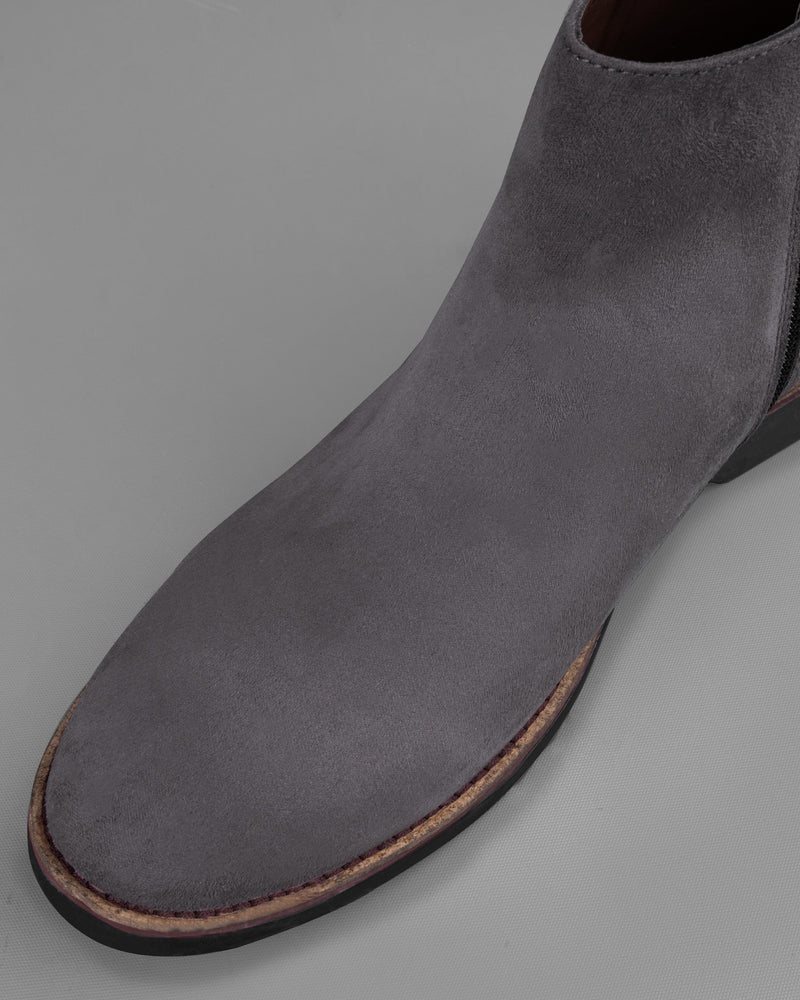 Window Gray Zipper suede Chelsea Boots