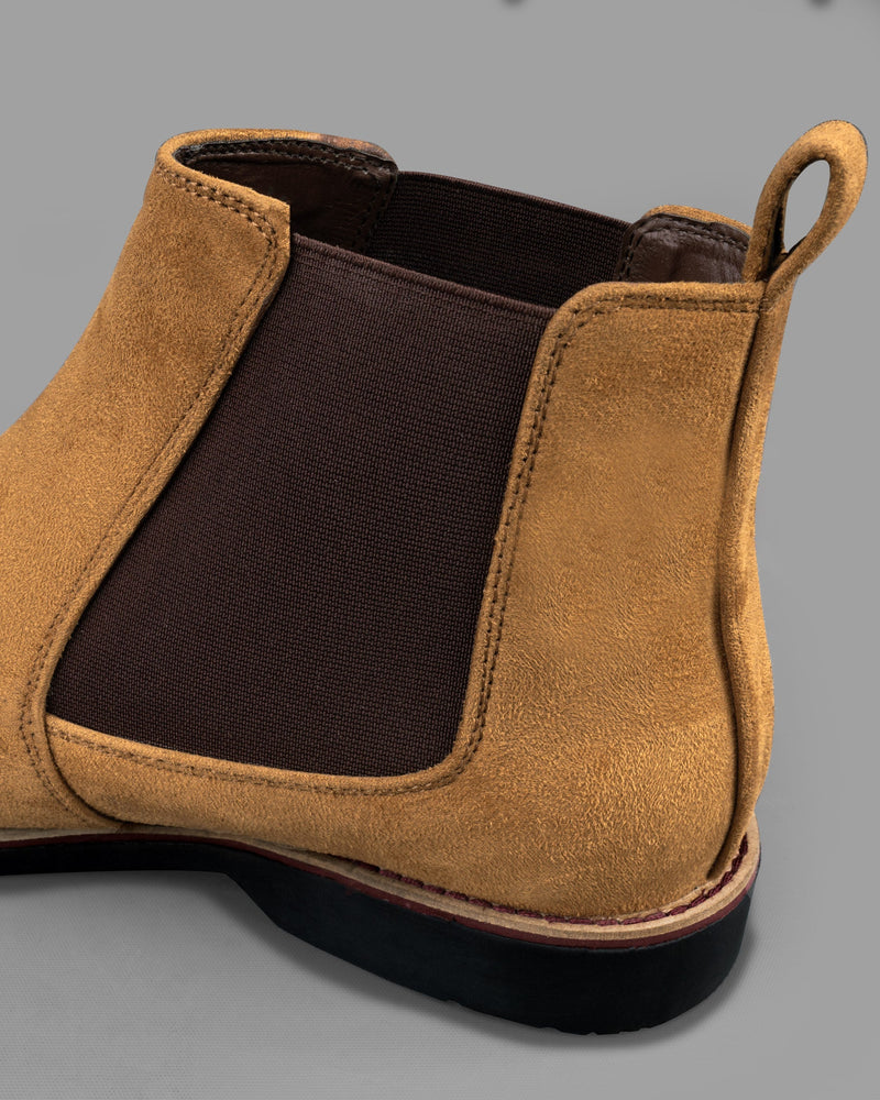 Camel Brown suede Chelsea Boots