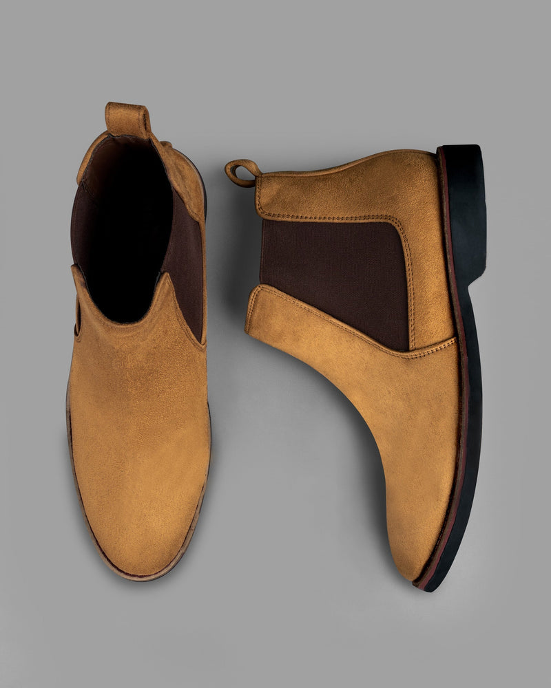 Camel Brown suede Chelsea Boots