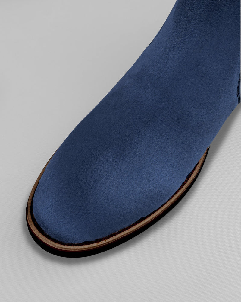 Polynesian Blue suede Chelsea Boots