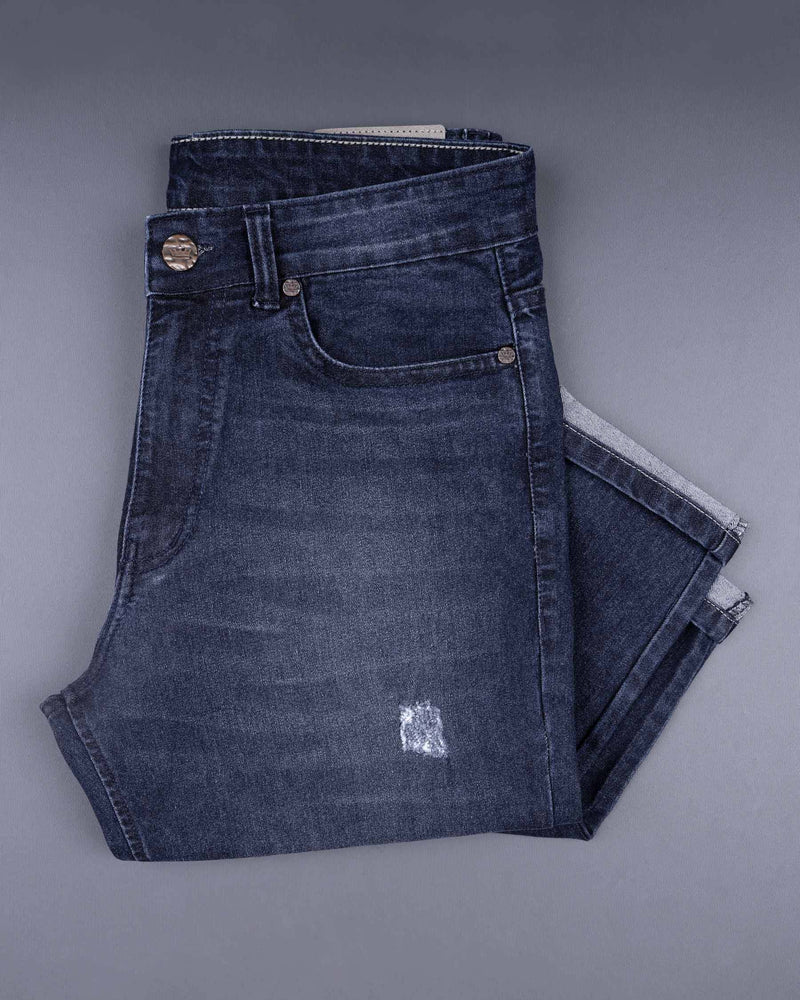 Gun Powder Blue Mildly Distressed Stretchable Denim J131-32, J131-34, J131-36, J131-38, J131-40