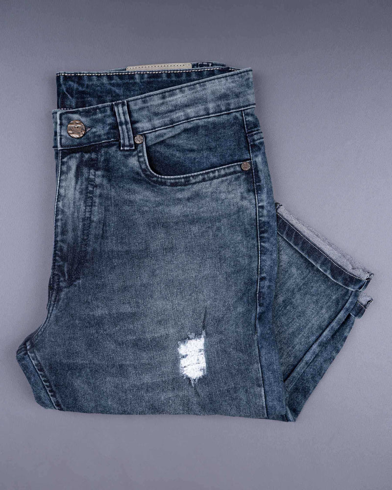 Fiord Blue Stonewash Mildly Distressed Stretchable Denim J132-32, J132-34, J132-36, J132-38, J132-40