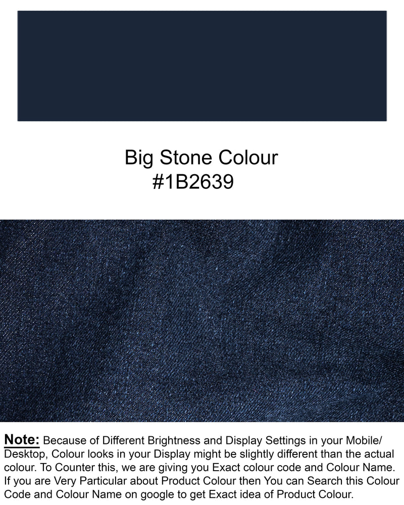 Big Stone Blue Hand Sanding wash Mildly Distressed Stretchable Denim J134-32, J134-34, J134-36, J134-38, J134-40