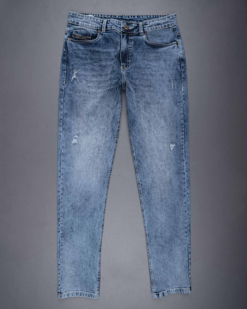 Lynch Blue Stone washed Mildly Distressed Stretchable Denim J136-32, J136-34, J136-36, J136-38, J136-40