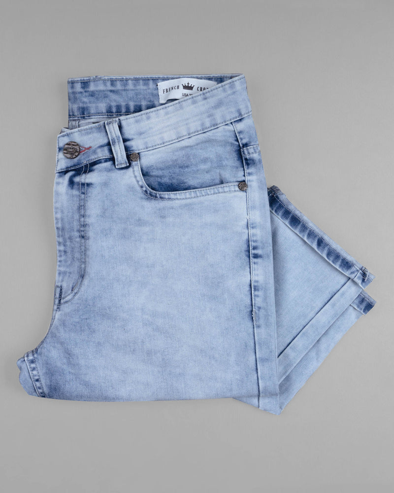 Heather Blue Stone Wash Clean Look Stretchable Denim J142-32, J142-34, J142-36, J142-38, J142-40