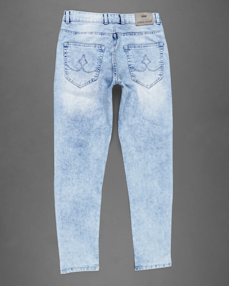 Heather Blue Stone Wash Clean Look Stretchable Denim J142-32, J142-34, J142-36, J142-38, J142-40