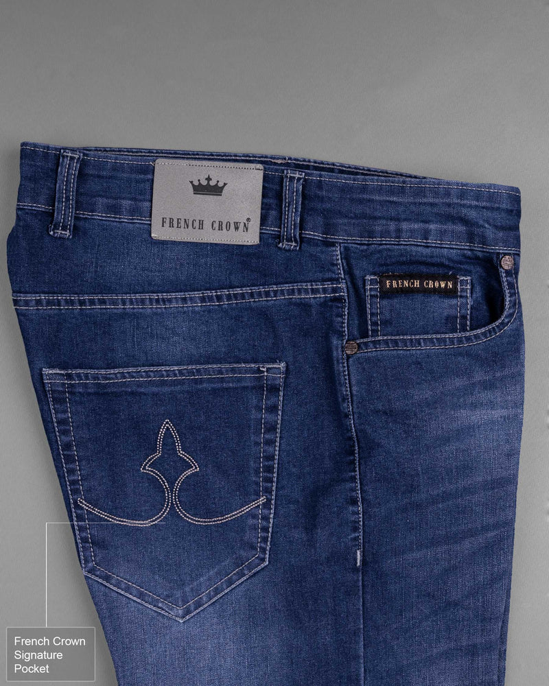 Scampi Blue hand Sanding Clean Look Stretchable Denim J146-32, J146-34, J146-36, J146-38, J146-40