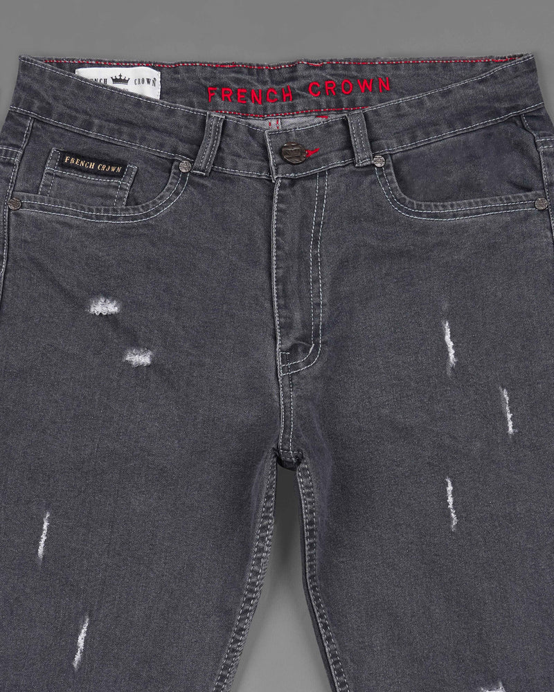 Gravel Gray Mildly Distressed Rinse Wash Stretchable Denim J156-32, J156-34, J156-36, J156-38, J156-40