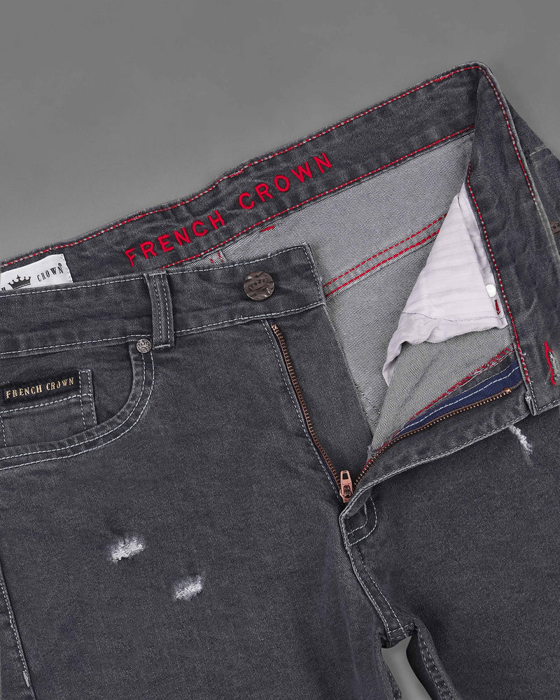 Gravel Gray Mildly Distressed Rinse Wash Stretchable Denim J156-32, J156-34, J156-36, J156-38, J156-40