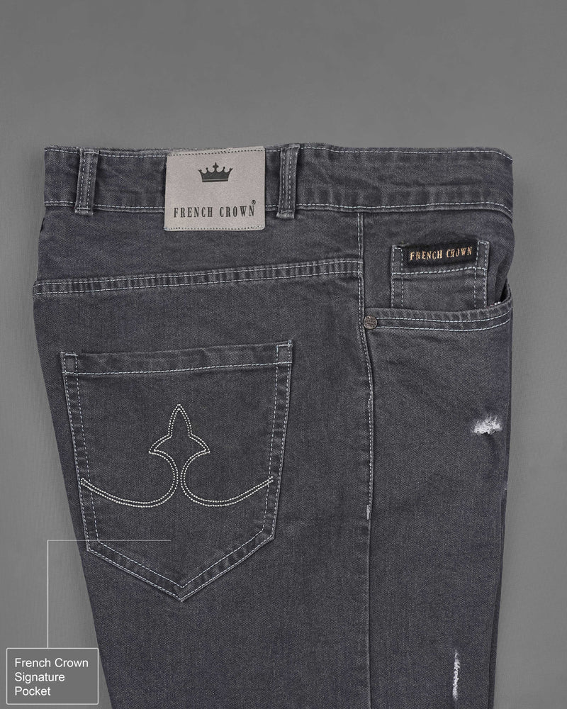 Gravel Gray Mildly Distressed Rinse Wash Stretchable Denim J156-32, J156-34, J156-36, J156-38, J156-40