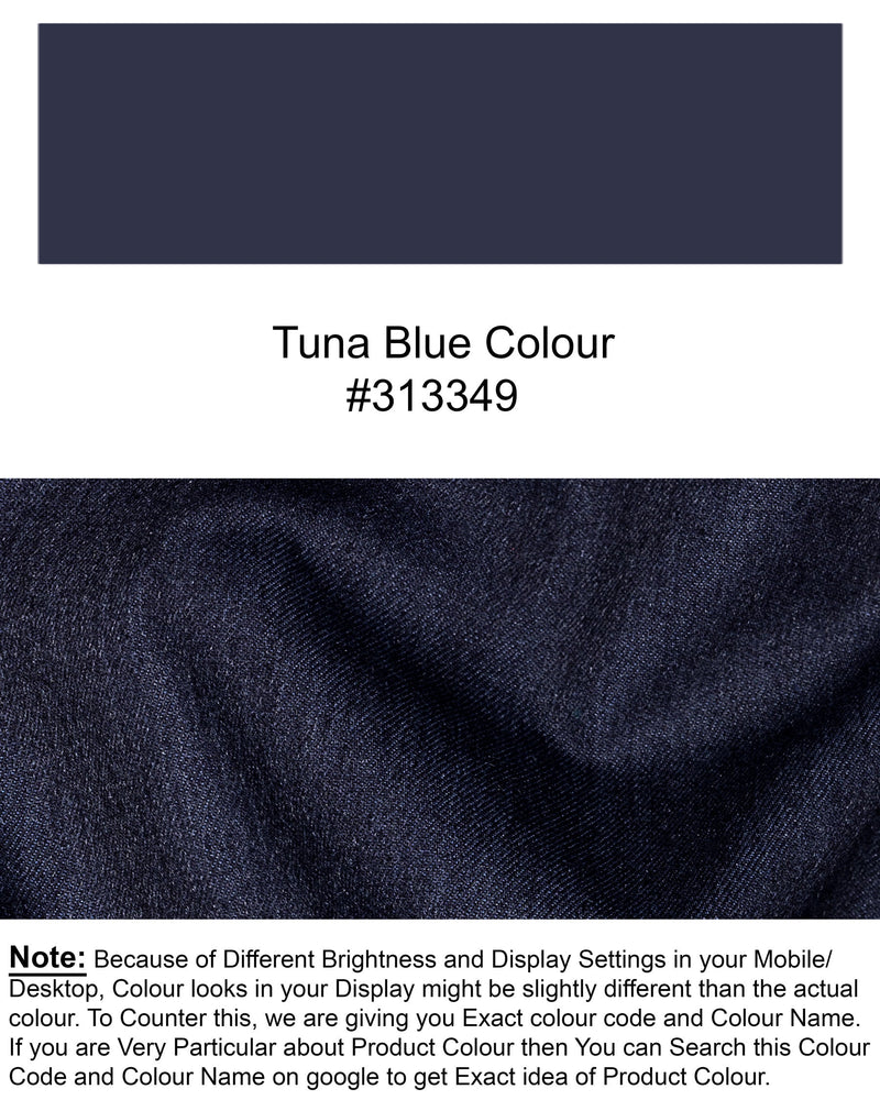 Dark Wash TUNA BLUE LIGHT WEIGHT  SLIM FIT MID-RISE CLEAN LOOK STRETCHABLE SUMMER DENIM J79-30, J79-32, J79-34, J79-36, J79-38, J79-40