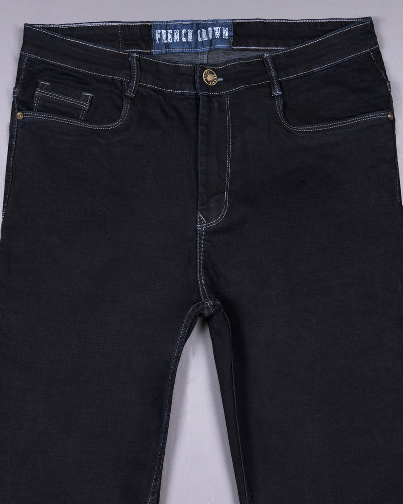 DARK WASH SPACE BLUE SLIM FIT MID-RISE CLEAN LOOK STRETCHABLE DENIM J85-30, J85-32, J85-34, J85-36, J85-38, J85-40