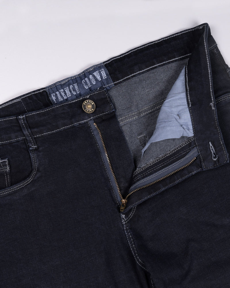 DARK WASH SPACE BLUE SLIM FIT MID-RISE CLEAN LOOK STRETCHABLE DENIM J85-30, J85-32, J85-34, J85-36, J85-38, J85-40