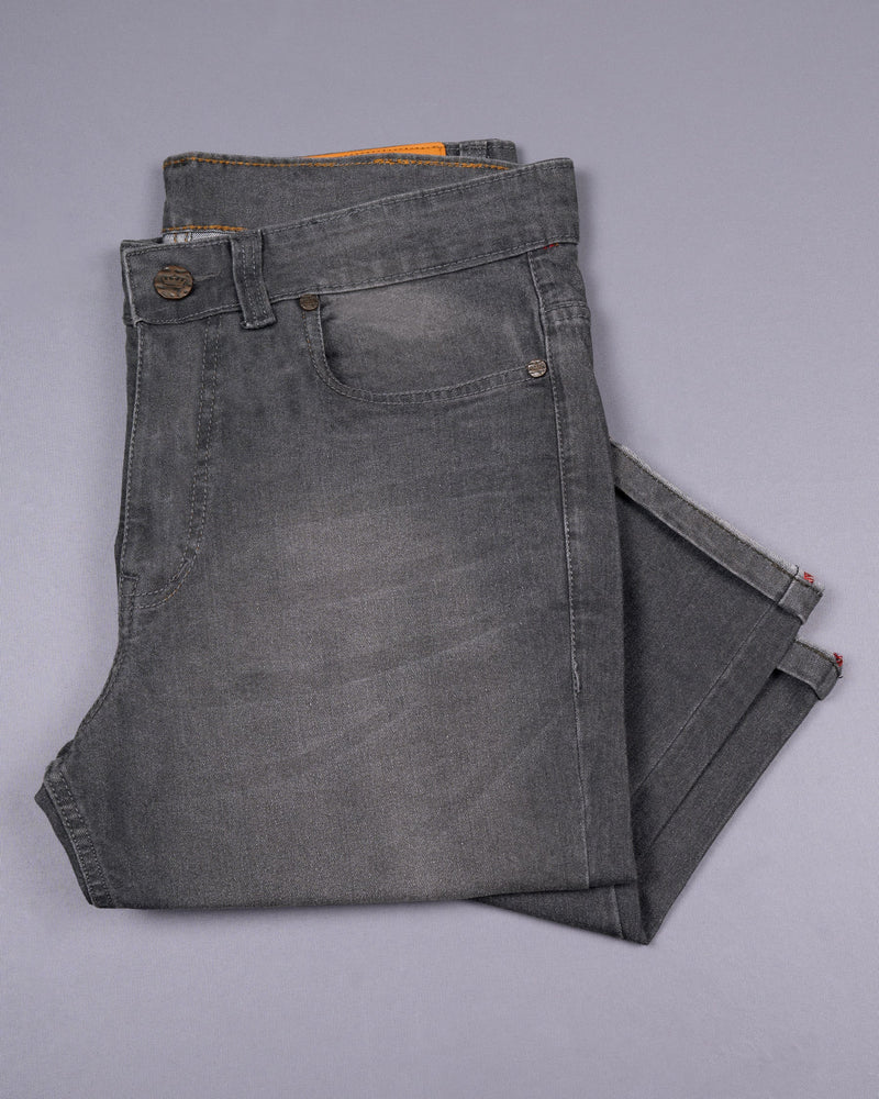 Fuscous Gray Slim Fit Mid-Rise Clean Look Stretchable Denim J91-32, J91-34, J91-36, J91-38, J91-40