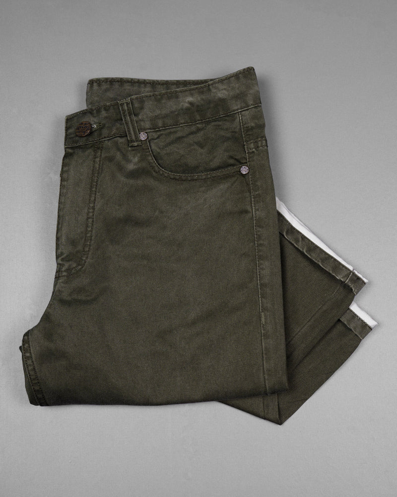 Olive Slim Fit Mid-Rise Clean Look Stretchable Denim J96-32, J96-34, J96-36, J96-38, J96-40