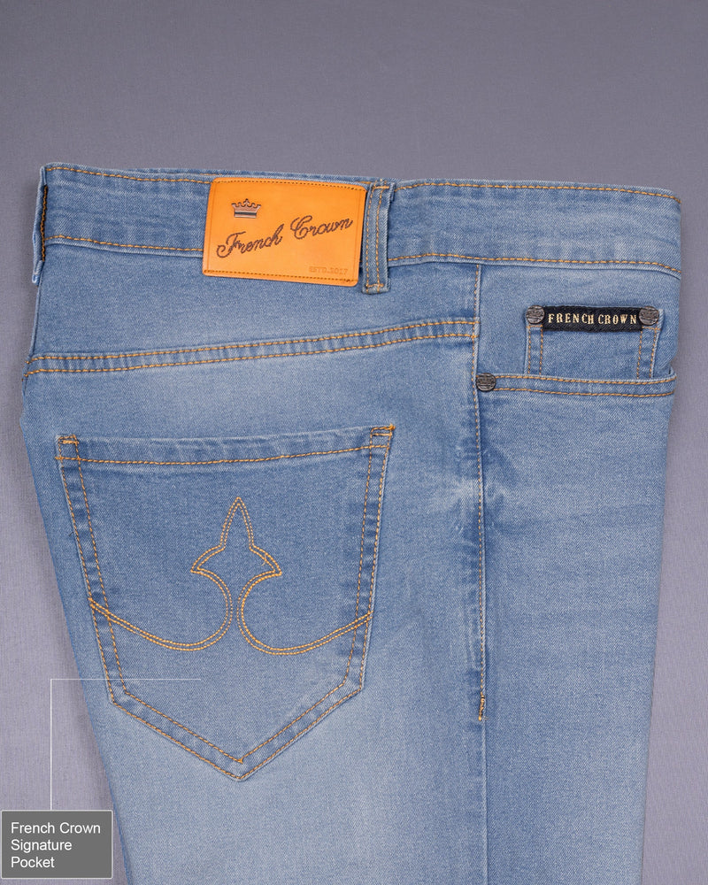 Raven Blue Slim Fit Mid-Rise Clean Look Stretchable Denim J97-32, J97-34, J97-36, J97-38, J97-40