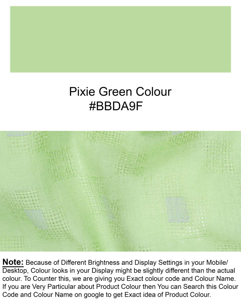 Pixie Green Geometric Dobby Textured Premium Giza Cotton Kurta KT001-39, KT001-40, KT001-42, KT001-44, KT001-46 