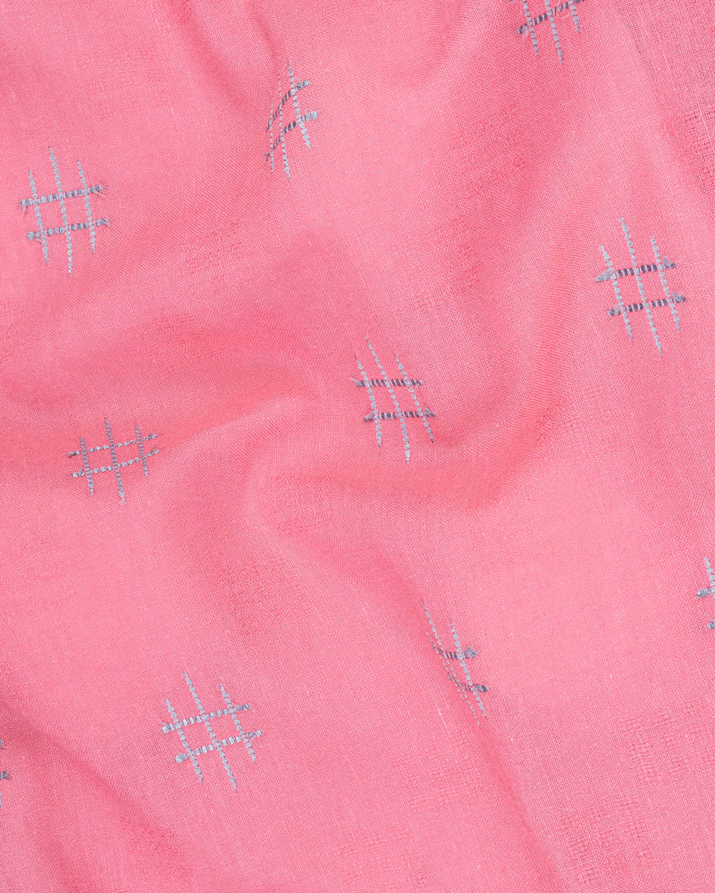 Geraldine Pink Dobby Textured Premium Giza Cotton Kurta KT006-39, KT006-40, KT006-42, KT006-44, KT006-46