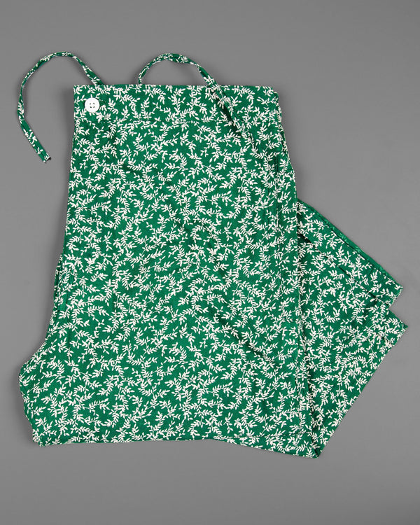 Salem Green Leaves Printed Premium Tencel Lounge Pant LP143-28, LP143-30, LP143-32, LP143-34, LP143-36, LP143-38, LP143-40, LP143-42, LP143-44