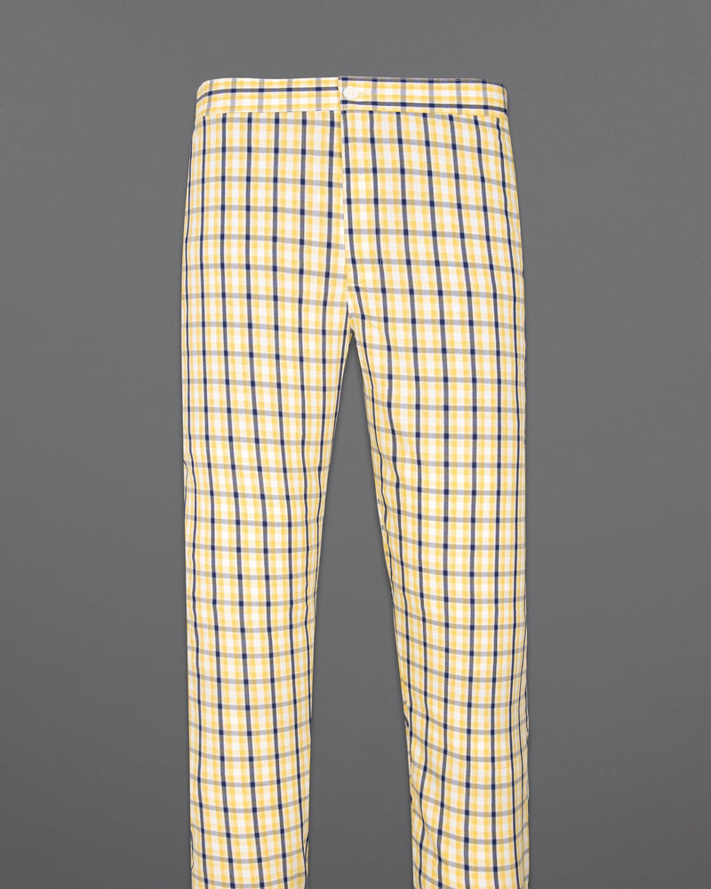 Bright White with Port Gore Plaid Premium Cotton Lounge Pant LP159-28, LP159-30, LP159-32, LP159-34, LP159-36, LP159-38, LP159-40, LP159-42, LP159-44