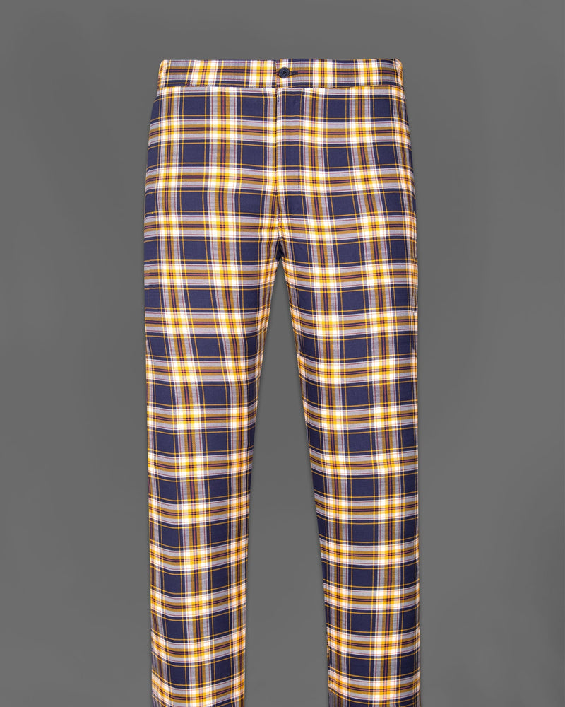 Martinique Blue with Gamboge Plaid Twill Lounge Pant LP160-28, LP160-30, LP160-32, LP160-34, LP160-36, LP160-38, LP160-40, LP160-42, LP160-44