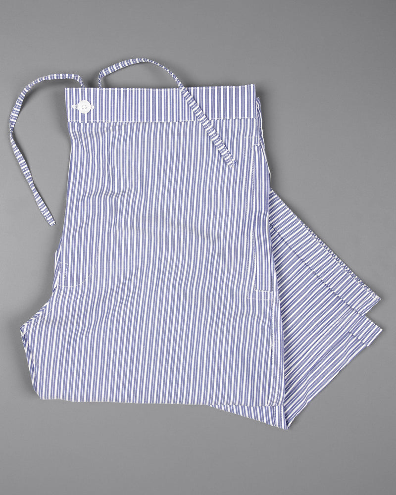 Dolphin Blue with Wild Sand Striped Premium Cotton Lounge Pant LP162-28, LP162-30, LP162-32, LP162-34, LP162-36, LP162-38, LP162-40, LP162-42, LP162-44