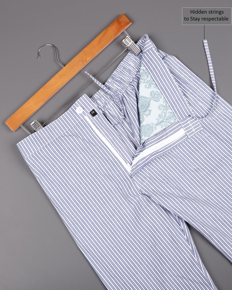 Dolphin Blue with Wild Sand Striped Premium Cotton Lounge Pant LP162-28, LP162-30, LP162-32, LP162-34, LP162-36, LP162-38, LP162-40, LP162-42, LP162-44