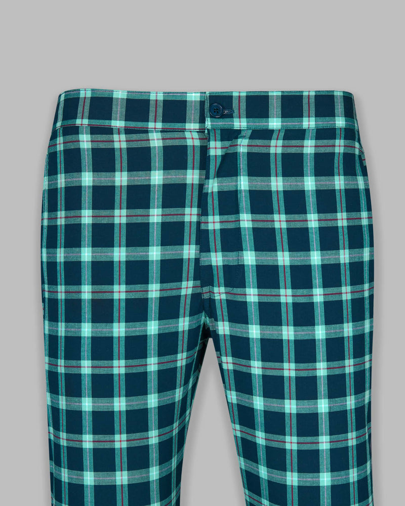 Nile Blue Checked Premium Cotton Lounge Pant LP130-28, LP130-30, LP130-36, LP130-38, LP130-40, LP130-42, LP130-44, LP130-32, LP130-34