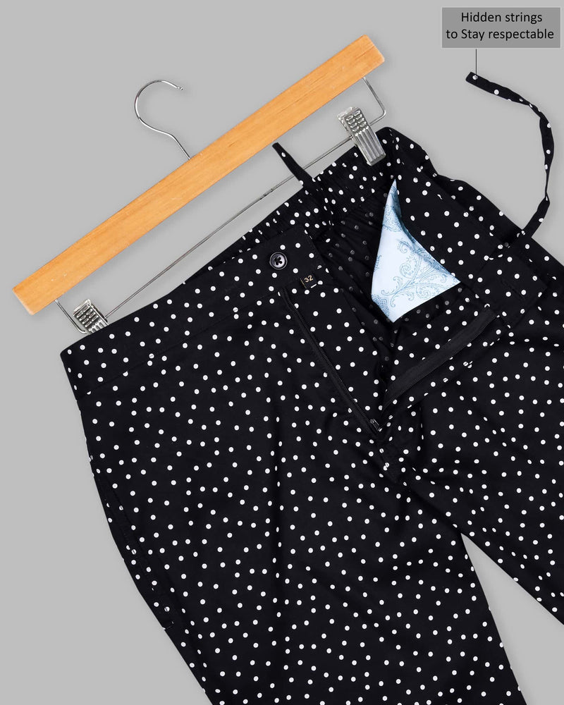 Mirage Black Polka Dotted Premium Tencel Lounge Pant LP136-28, LP136-30, LP136-32, LP136-34, LP136-36, LP136-38, LP136-40, LP136-42, LP136-44