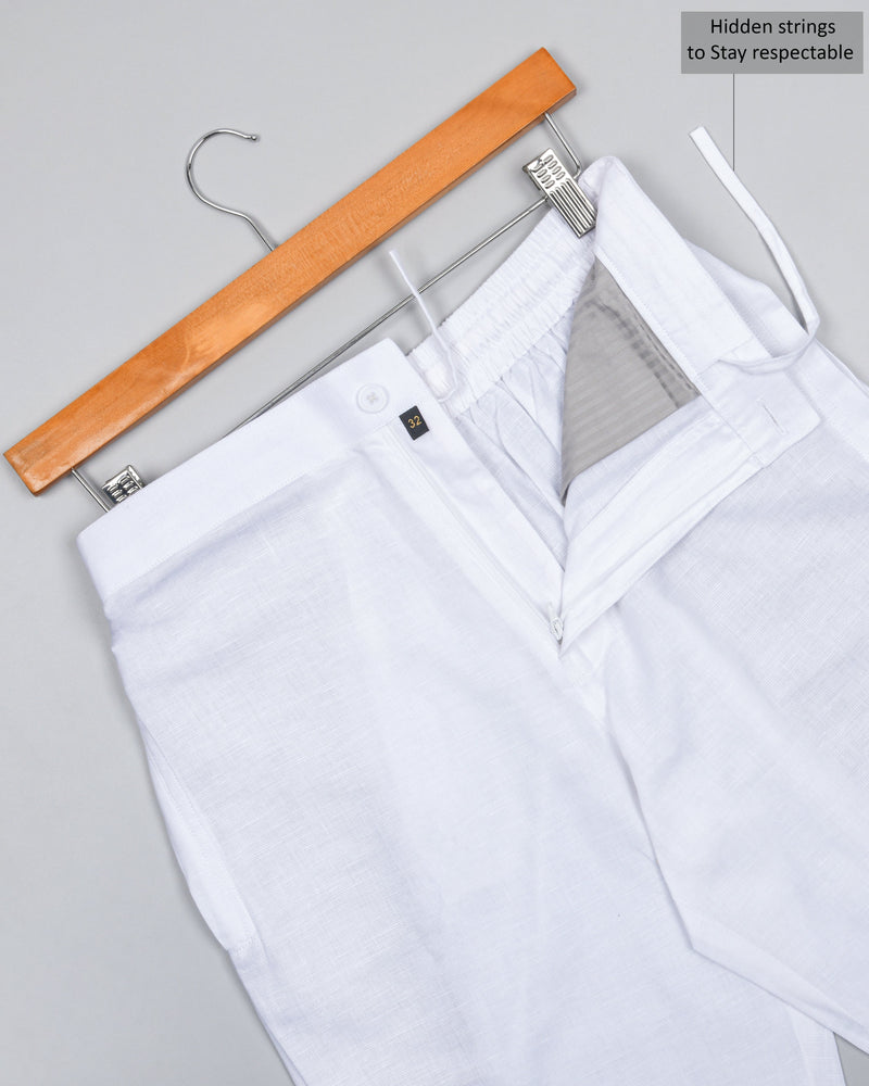 One white Cotton and One White Linen Lounge Pants LP014-30, LP014-42, LP014-32, LP014-40, LP014-38, LP014-28, LP014-44, LP014-34, LP014-36