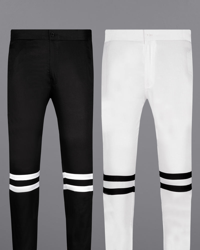 Jade Black And Bright White Super Soft Premium Cotton Designer Lounge Pant LP167-28, LP167-30, LP167-32, LP167-34, LP167-36, LP167-38, LP167-40, LP167-42, LP167-44