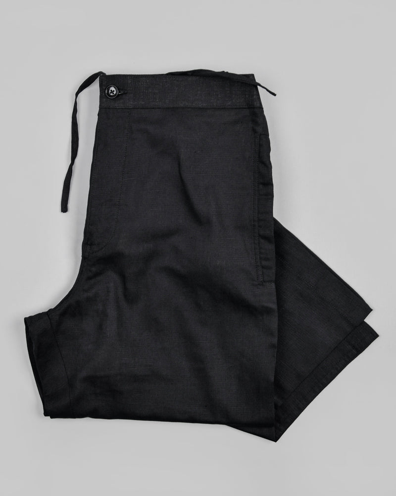 Black Linen Lounge Pant LP038-28, LP038-40, LP038-32, LP038-44, LP038-36, LP038-38, LP038-34, LP038-42, LP038-30