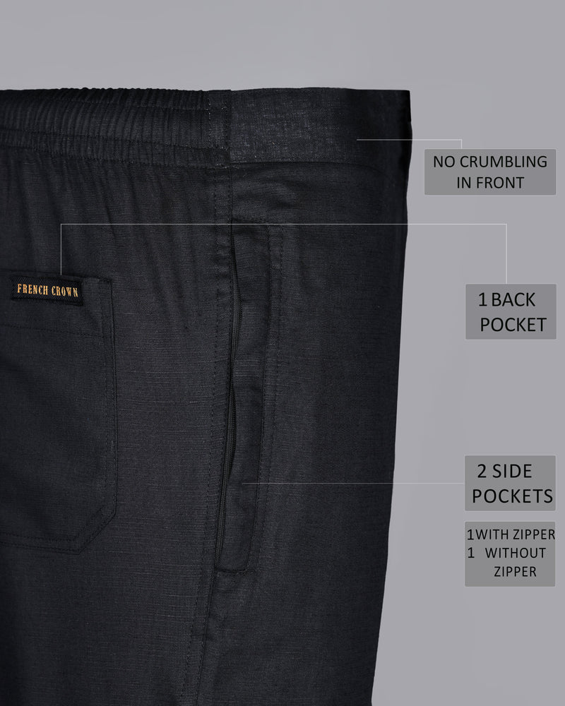 Black Linen Lounge Pant LP038-28, LP038-40, LP038-32, LP038-44, LP038-36, LP038-38, LP038-34, LP038-42, LP038-30