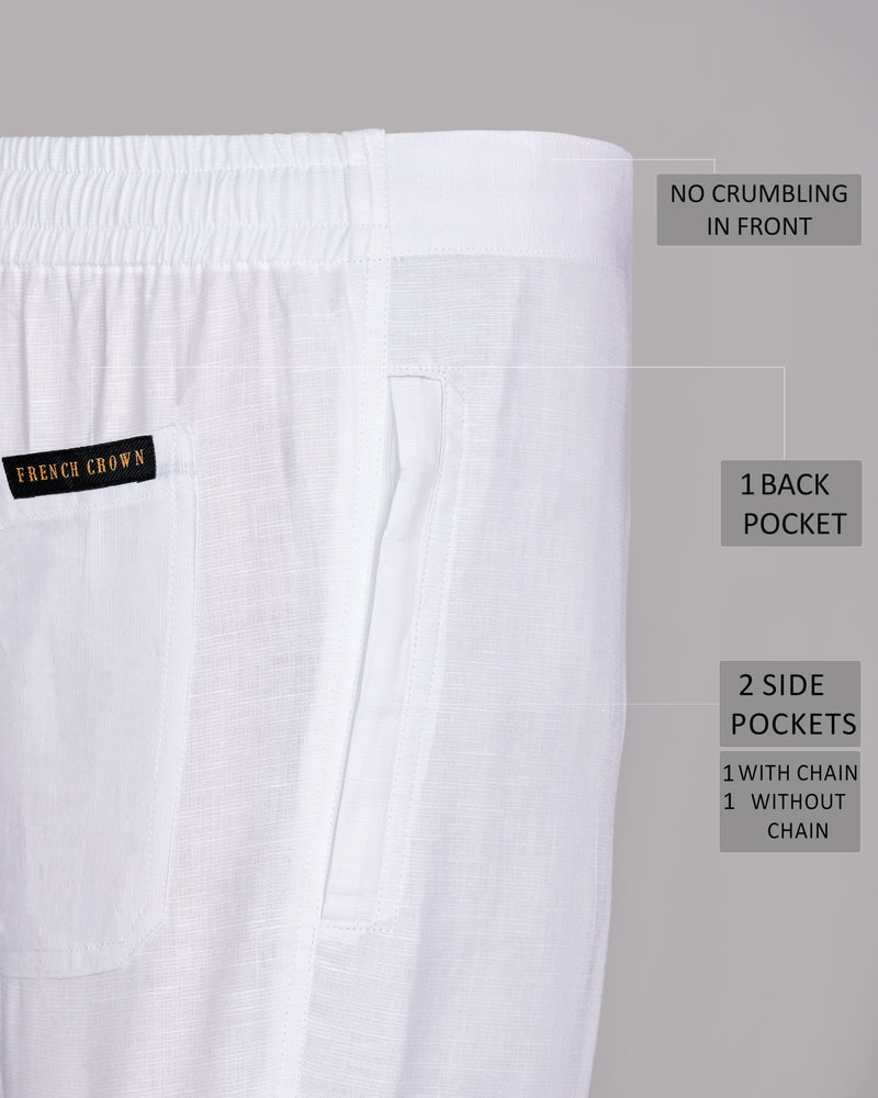 Two White Premium Linen Lounge Pants LP079-42, LP079-36, LP079-32, LP079-28, LP079-30, LP079-44, LP079-34, LP079-40, LP079-38