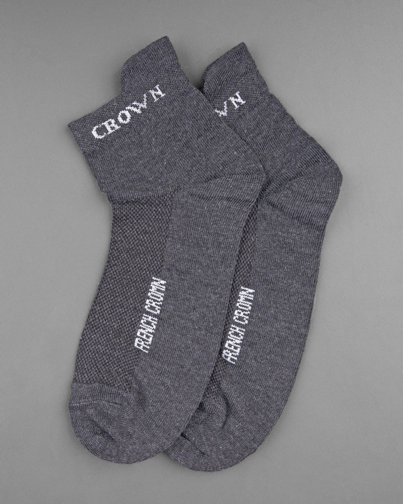 Gray Ankle Length Socks SO014