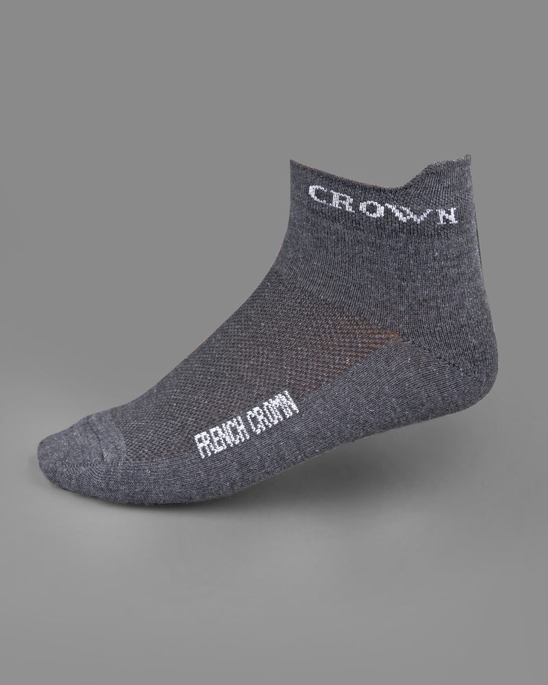 Gray Ankle Length Socks SO014