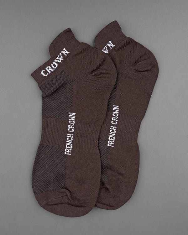 Dark Brown Ankle Length Socks SO015