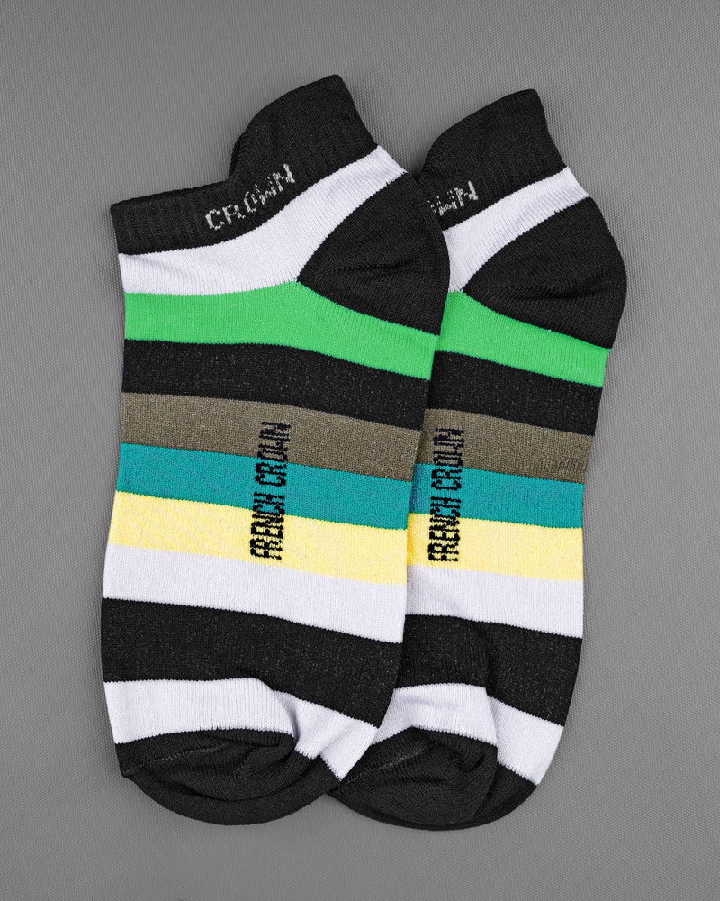 Bright White Multicolour Ankle Length Socks  SO018