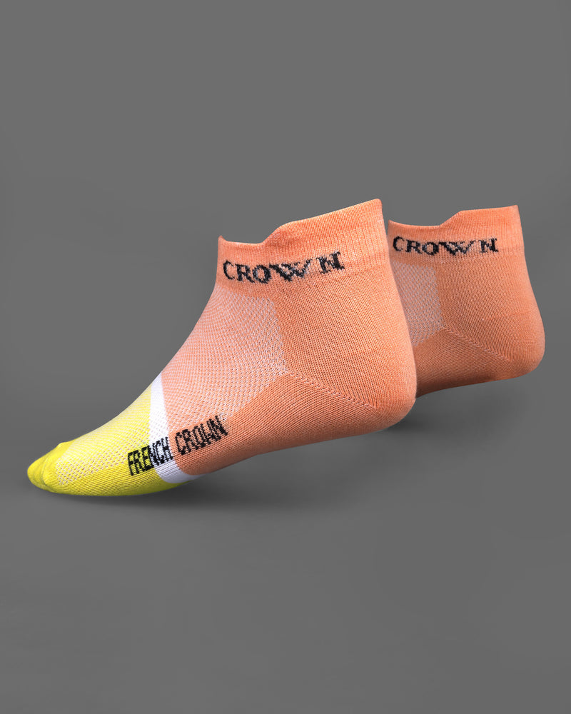 Yellow and Orange Ankle Length Socks  SO023