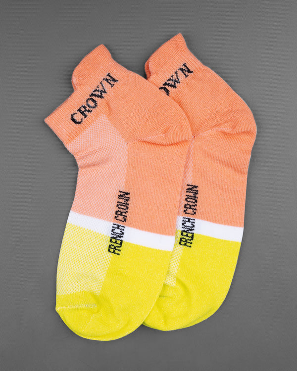 Yellow and Orange Ankle Length Socks  SO023