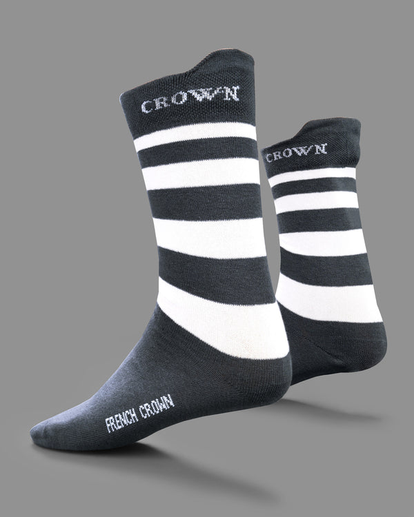 White and Gray Socks SO029