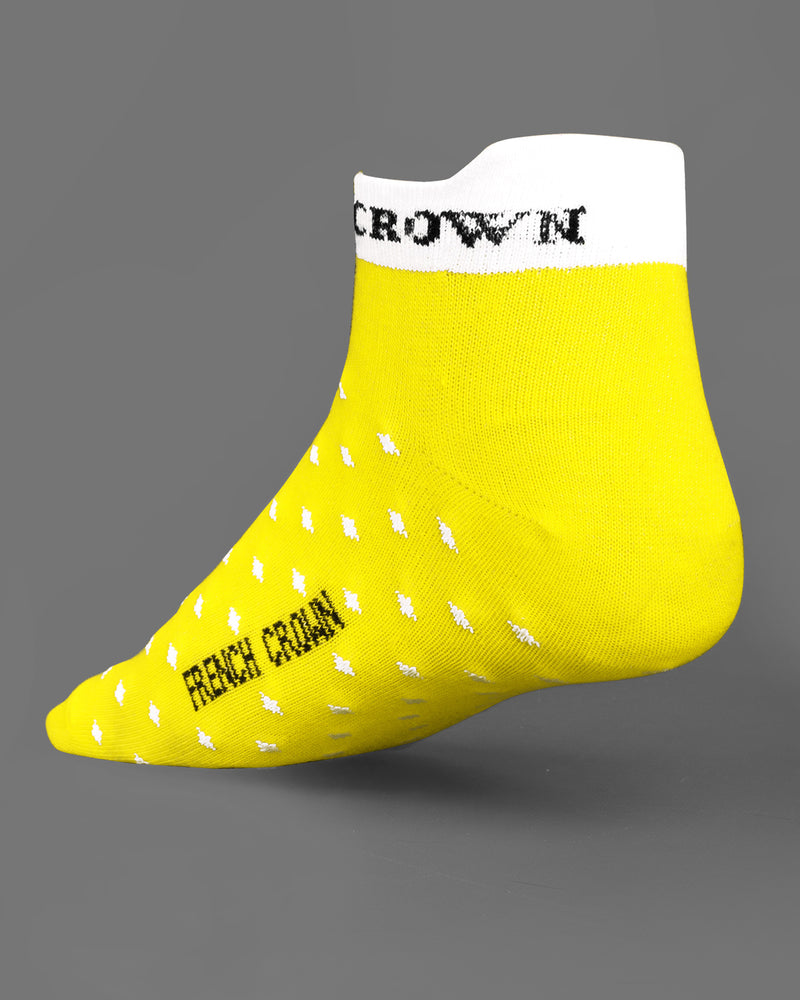 Yellow and White Ankle Length Socks SO002