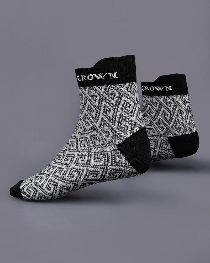 Black and Gray Textured Socks SO030