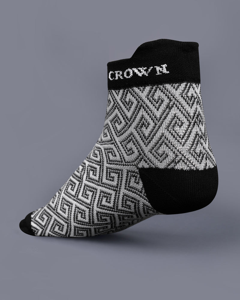 Black and Gray Textured Socks SO030