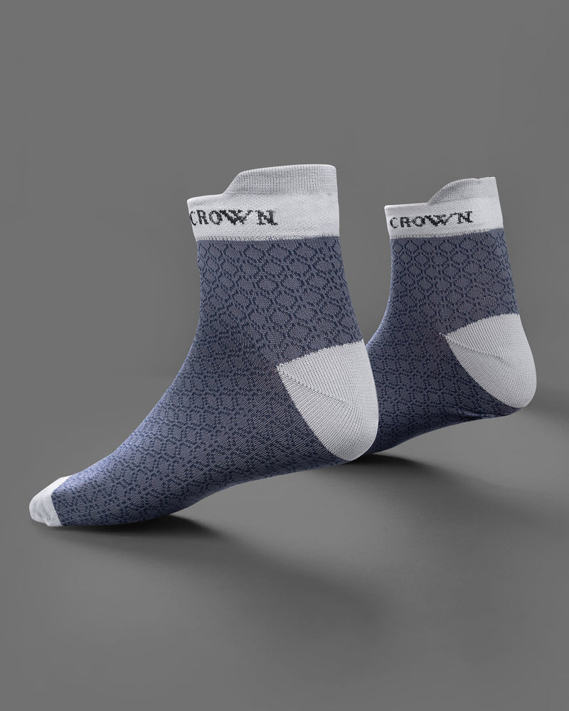 Pack of 5: Mobster Grey, Maize, Deep Coffee Brown Stripped, Blizzard Blue, And Grey Premium Combed Cotton Ankle Length Socks SOC002